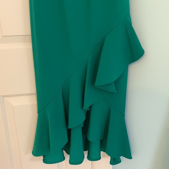 Green Calvin Klein Flounce Flow Midi Sheath Dress - Picture 4 of 6